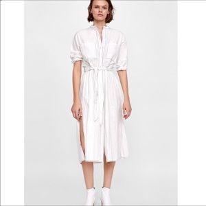 bloggers favorite ZARA white midi dress